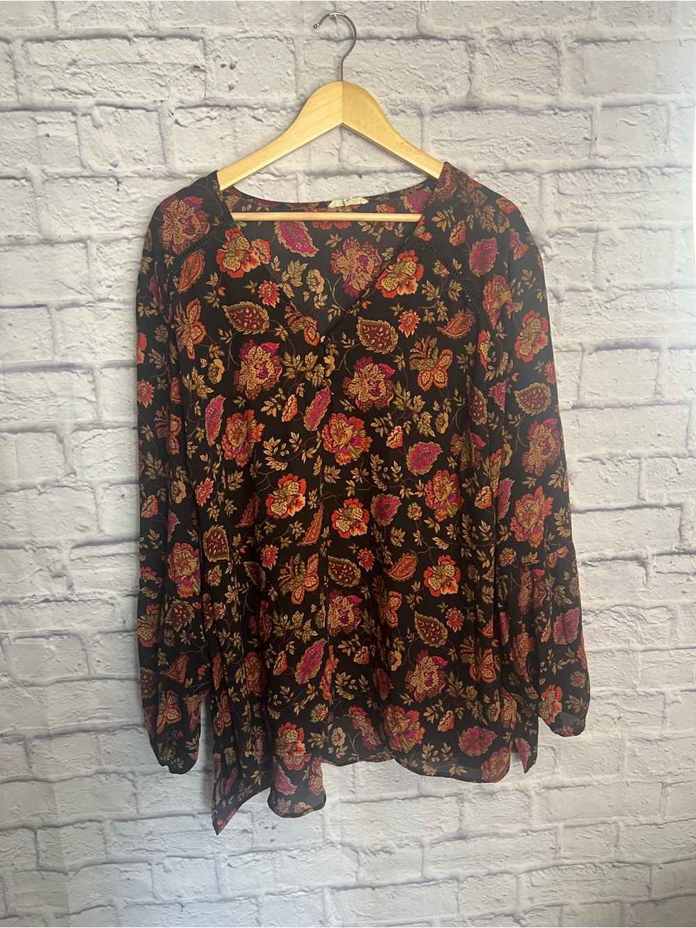 Maurices Floral Peasant Blouse – Plus Size 3 (3X)
